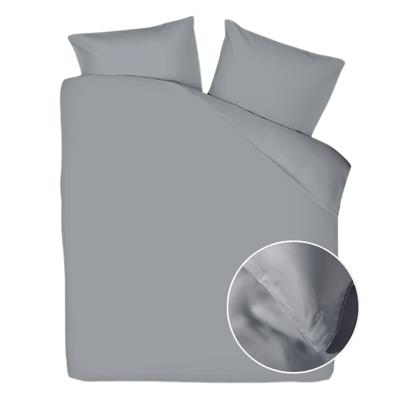 Dekbedovertrek Lyocell - (1140x2601 cm) - Blauw Percale katoen - Dessin: Effen - Yellow Suites - Dekbed-Discounter.nl