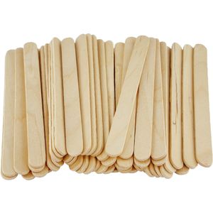 100x stuks naturel kleur hobby knutselen houtjes/ijslollie stokjes 114 x 10 mm