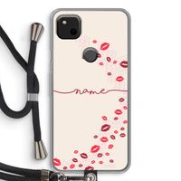 Kusjes: Pixel 4a Transparant Hoesje met koord