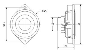 Visaton BF 45 1.8 inch fullrange luidspreker 8W 4 Ohm