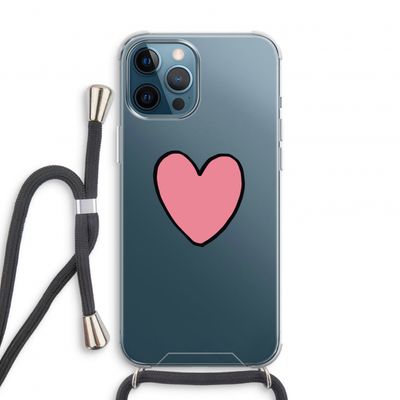 Hartje: iPhone 12 Pro Transparant Hoesje met koord