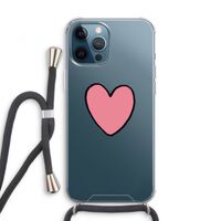 Hartje: iPhone 12 Pro Transparant Hoesje met koord