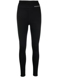 Moncler legging taille-haute à logo imprimé - Noir