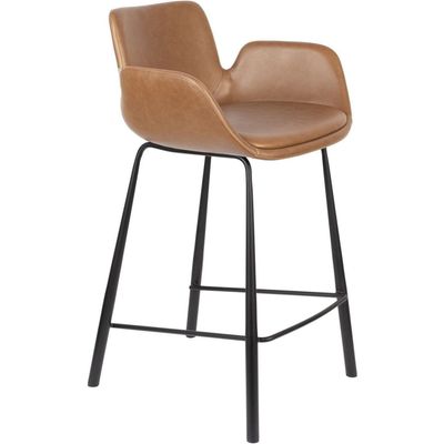Zuiver Brit barkruk H68 kunstleer Brown
