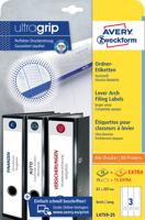 Rugetiket avery breed/lang 61x297mm zk wit