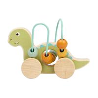Bigjigs houten duwfiguur diplodocus met kralenframe Bigjigs houten duwfiguur diplodocus met kralenframe