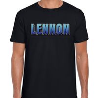 Lennon fun tekst t-shirt zwart heren - thumbnail