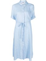 Tommy Hilfiger robe-chemise en lin à coupe mi-longue - Bleu