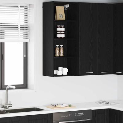 Hangkast Riga Zwart Eiken 40 x 29,5 x 100 cm Bewerkt hout Hangkast Riga Zwart Eiken 40 x 29,5 x 100 cm Bewerkt hout