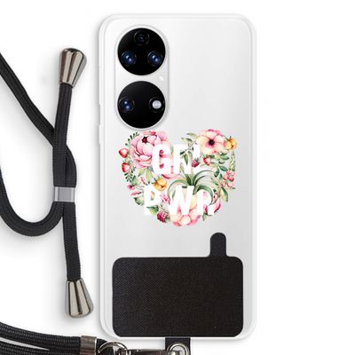 GRL PWR Flower: Huawei P50 Transparant Hoesje met koord