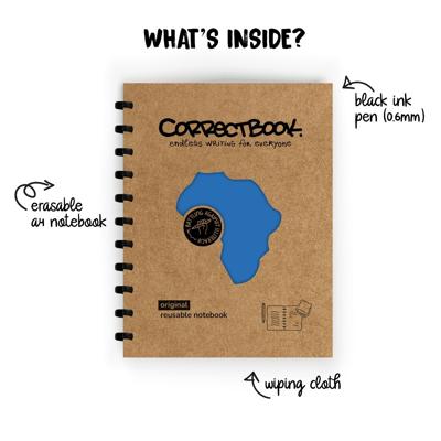 Correctbook Original A4 Earthy Blue Gelinieerd - Uitwisbaar / Herschrijfbaar Notitieboek