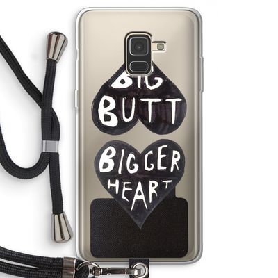 Big butt bigger heart: Samsung Galaxy A8 (2018) Transparant Hoesje met koord