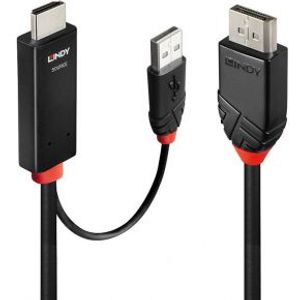 Lindy 41499 video kabel adapter 2 m HDMI + USB Type-A DisplayPort Zwart