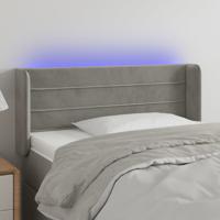Hoofdbord LED 83x16x78/88 cm fluweel lichtgrijs