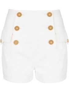 Balmain short 6-Button en jean - Blanc