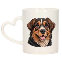 Cadeau mok voor honden liefhebbers - Benner Sennenhond - hartje - Cartoon - keramiek - 300 ml