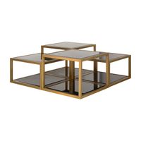 Richmond Salontafel Loua Set van 4 stuks - Brushed Gold - Vierkant