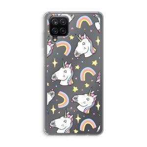 Rainbow Unicorn: Samsung Galaxy A12 Transparant Hoesje