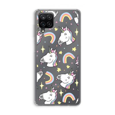 Rainbow Unicorn: Samsung Galaxy A12 Transparant Hoesje