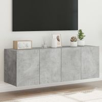 Tv-wandmeubels met LED-verlichting 2 st 60x35x41 cm betongrijs - thumbnail