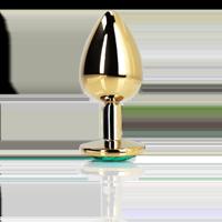 Ouch! by Shots Ronde Edelsteen Butt Plug - Klein - Goud/Emerald Groen