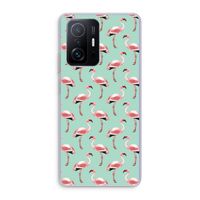 Flamingoprint groen: Xiaomi 11T Transparant Hoesje