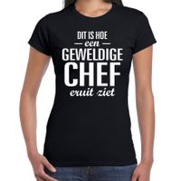 Dit is hoe een geweldige chef eruit ziet cadeau t-shirt zwart dames 2XL  -