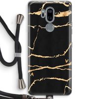 Gouden marmer: LG G7 Thinq Transparant Hoesje met koord