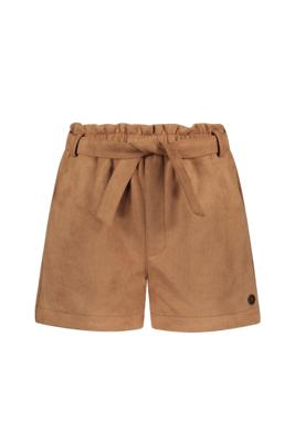Like Flo winter nep leren short meisjes - bruin - Fay-Linn - schelpenriem