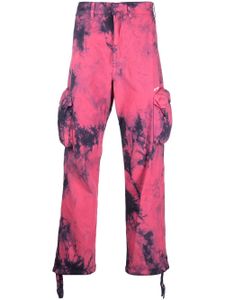 Off-White pantalon cargo à imprimé tie dye - Rose