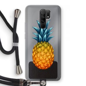 Grote ananas: Xiaomi Redmi 9 Transparant Hoesje met koord