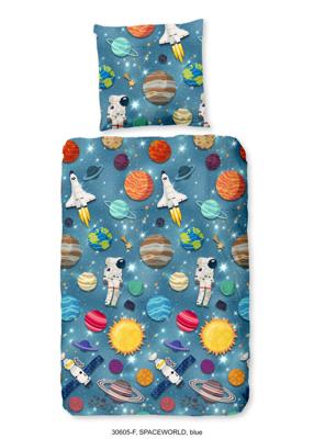 Good Morning Kinderdekbedovertrek "planeten / ruimte" - Blauw - (135x200 cm) - Katoen Flanel Good Morning Kinderdekbedovertrek "planeten / ruimte" - Blauw - (135x200 cm) - Katoen Flanel