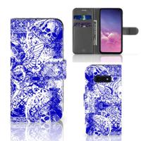 Telefoonhoesje met Naam Samsung Galaxy S10e Angel Skull Blauw