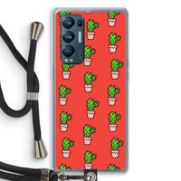 Mini cactus: Oppo Find X3 Neo Transparant Hoesje met koord Mini cactus: Oppo Find X3 Neo Transparant Hoesje met koord