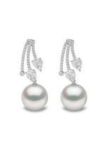 Yoko London boucles d'oreilles Starlight en or blanc 18ct serties de perles des mers du sud et de diamants - Argent