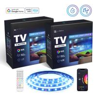 Lideka TV USB LED Strip 5 meter (2+3m) RGB - met Afstandsbediening - Gaming Lichtstrip met App