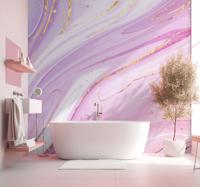Roze vloeistof marmer stijl behang