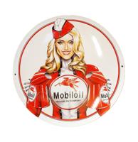 Mobiloil Company Girl Emaille Bord - Ø40cm