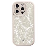 iPhone 15 Pro beige case - Palmy leaves beige