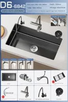 Luxe Waterval Keukenspoelbak - Zwart RVS | Enkelbak | Onderbouw | Inclusief Kraan & Zeepdispenser