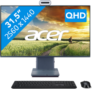 Acer Aspire S32-1856 I773 Intel® Core™ i7 80 cm (31.5") 2560 x 1440 Pixels 32 GB DDR4-SDRAM 1 TB SSD Alles-in-één-pc Windows 11 Home Wi-Fi 6E (802.11ax) Grijs