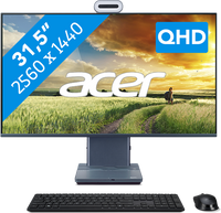 Acer Aspire S32-1856 I773 Intel® Core™ i7 80 cm (31.5") 2560 x 1440 Pixels 32 GB DDR4-SDRAM 1 TB SSD Alles-in-één-pc Windows 11 Home Wi-Fi 6E (802.11ax) Grijs - thumbnail