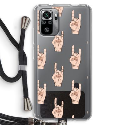 Rock: Xiaomi Redmi Note 10S Transparant Hoesje met koord