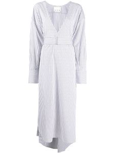 SA SU PHI robe-chemise à rayures - Blanc