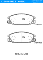 Remblokkenset, schijfrem ATE, u.a. für Opel, Isuzu, Vauxhall