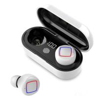 TWS fingerprint Touch Bluetooth headset LED batterij display met Laadlade (wit)