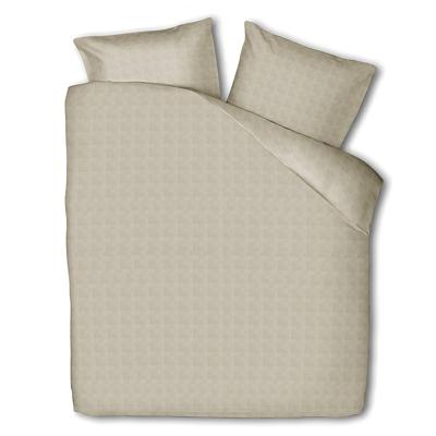 Dekbedovertrek Embossed Squares - Eenpersoons (140x200 cm) - Creme Microvezel - Dessin: Effen - Zydante - Dekbed-Discounter.nl