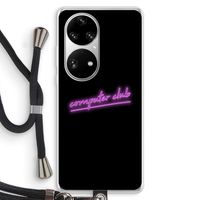 Vice Black: Huawei P50 Pro Transparant Hoesje met koord