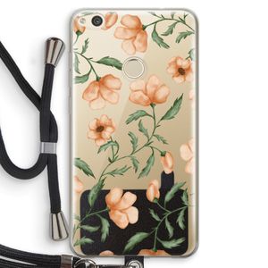 Peachy flowers: Huawei Ascend P8 Lite (2017) Transparant Hoesje met koord