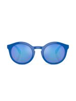 Dolce & Gabbana Kids lunettes de soleil rondes à logo imprimé - Bleu - thumbnail